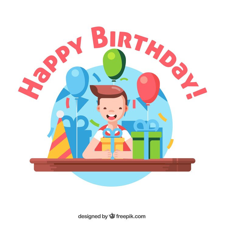 Vector gratuito fondo de chico recibiendo regalos de cumpleaños 