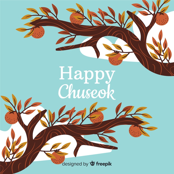 Vector gratuito fondo de chuseok dibujado mano hermosa