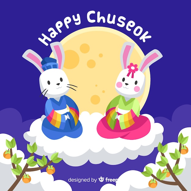 Fondo de Chuseok en estilo plano