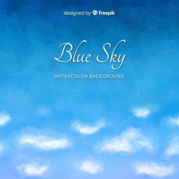 Fondo de cielo azul en acuarela