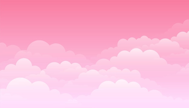 Fondo de cielo de color rosa con diseño de nubes