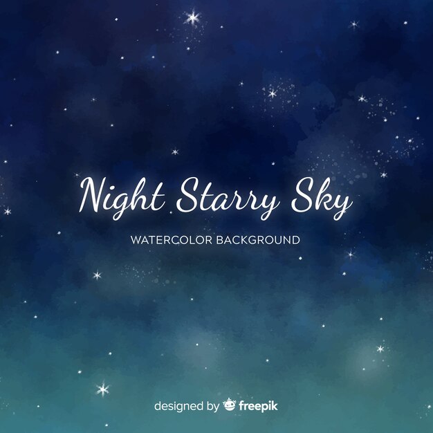 Fondo cielo nocturno acuarela