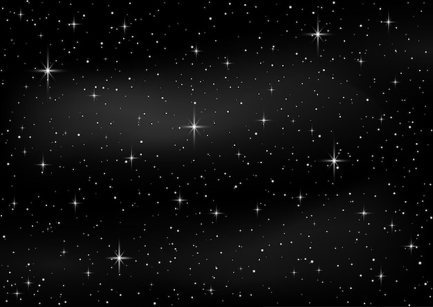 Fondo del cielo nocturno con estrellas brillantes