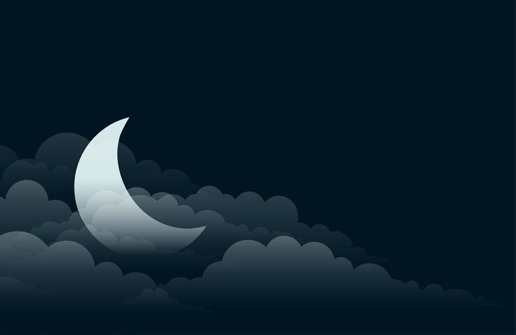 Vector gratuito fondo del cielo nocturno con estrellas de luna y nubes en estilo papercut