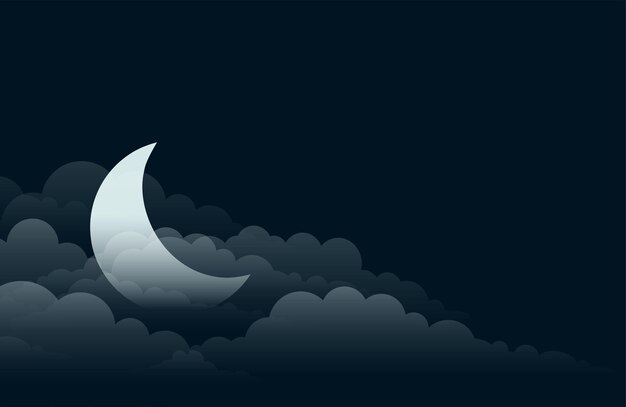 fondo del cielo nocturno con estrellas de luna y nubes en estilo papercut