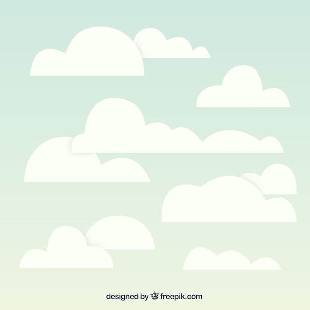 Fondo de cielo nublado en diseño plano