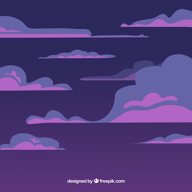 Vector gratuito fondo de cielo nuboso en estilo plano