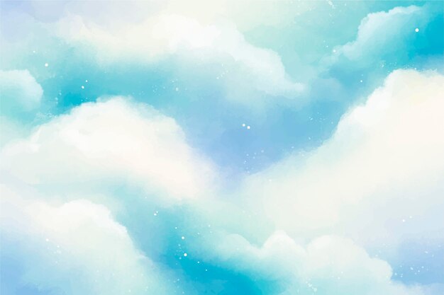 Fondo de cielo pastel acuarela pintado a mano
