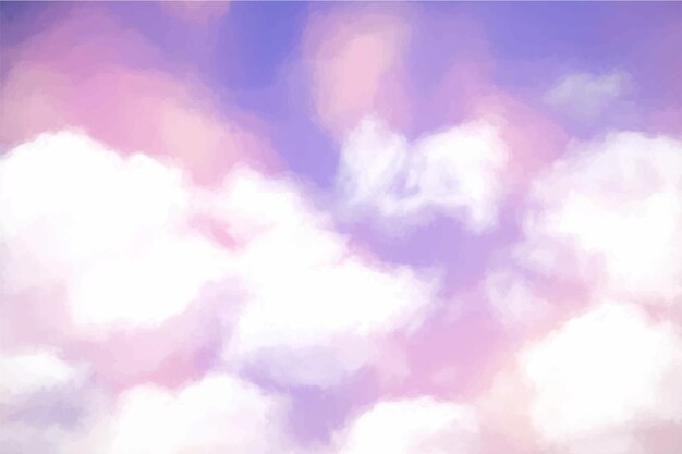 Fondo de cielo pastel acuarela pintado a mano