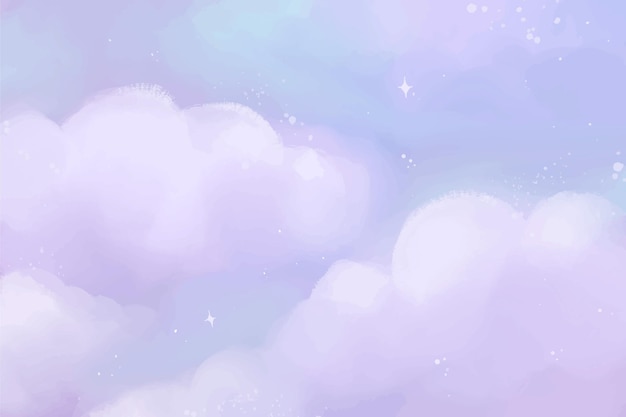 Vector gratuito fondo de cielo pastel acuarela pintado a mano