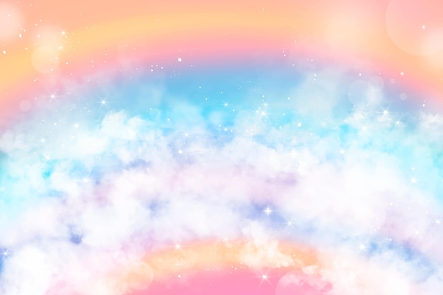 Vector gratuito fondo de cielo pastel degradado con nubes