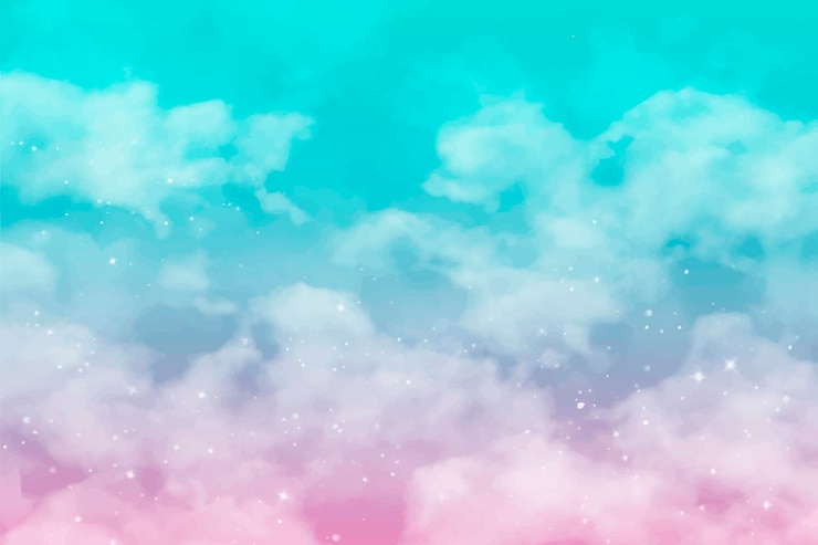 Vector gratuito el fondo del cielo pintado a mano en acuarela pastel