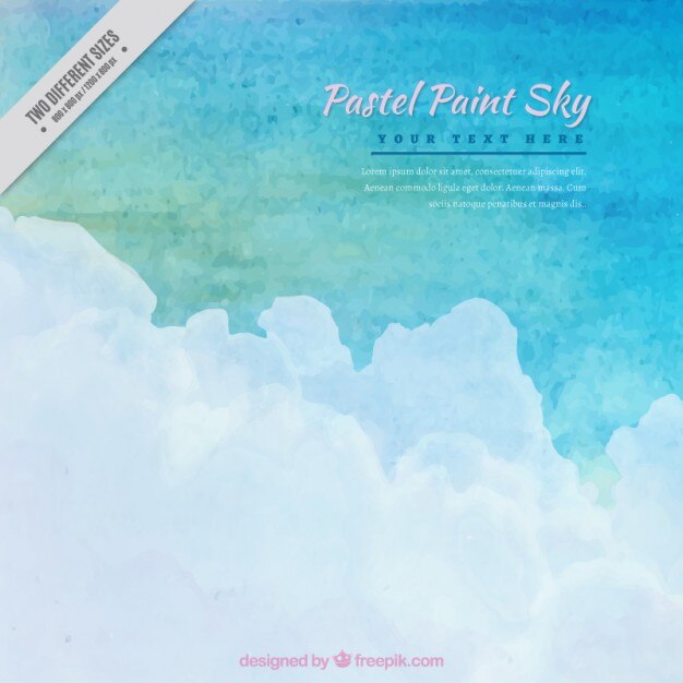 Fondo de cielo de pintura pastel en efecto acuarela