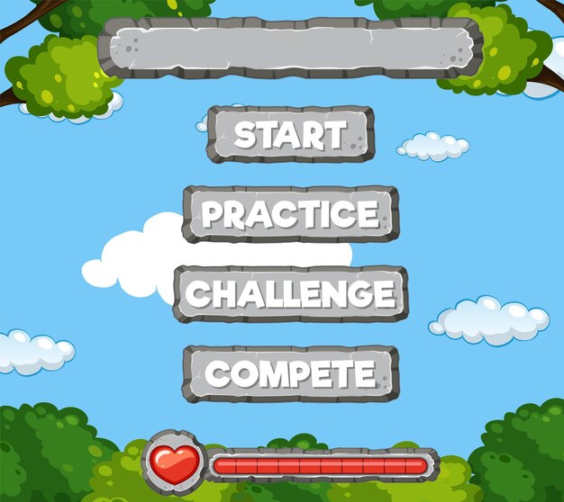 Fondo de cielo con plantilla de juego