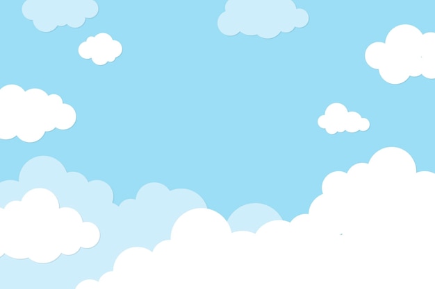 Fondo de cielo, vector de diseño de corte de papel pastel