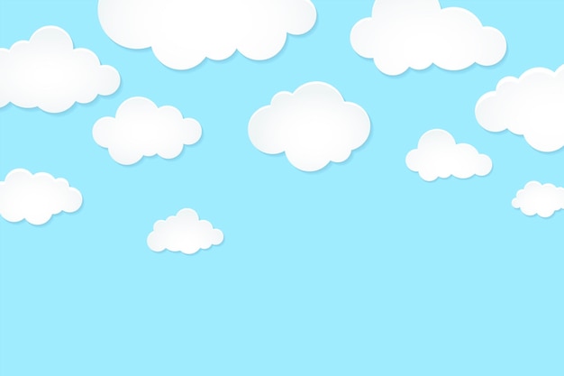 Vector gratuito fondo de cielo, vector de estilo de corte de papel pastel