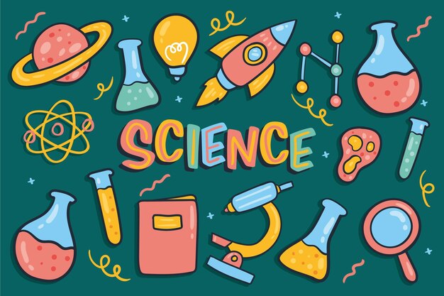 Fondo de ciencia dibujada a mano
