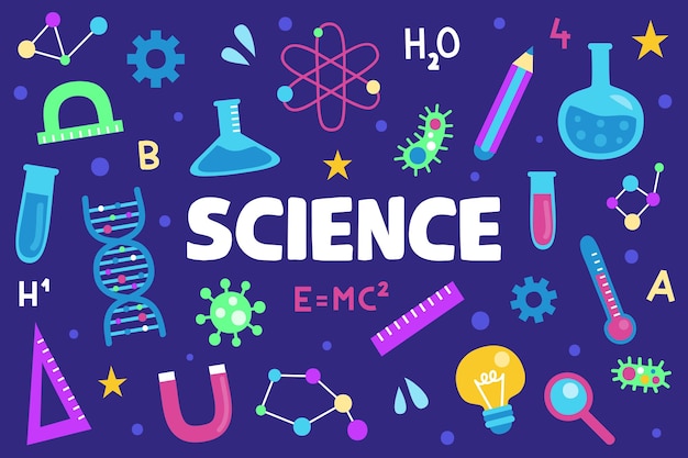 Fondo de ciencia dibujada a mano