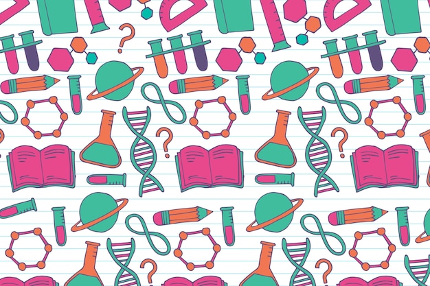 Fondo de ciencia de diseño dibujado a mano