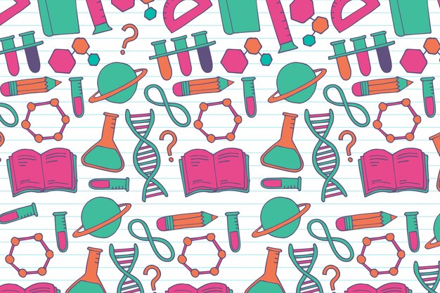Fondo de ciencia de diseño dibujado a mano