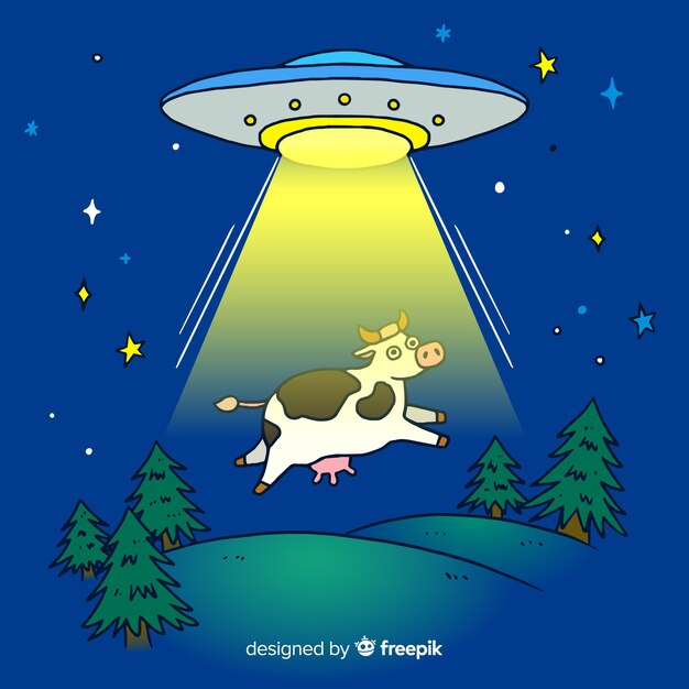 Fondo de ciencia ficción de abducción
