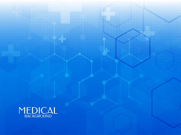 Fondo de ciencia médica y salud de color azul abstracto