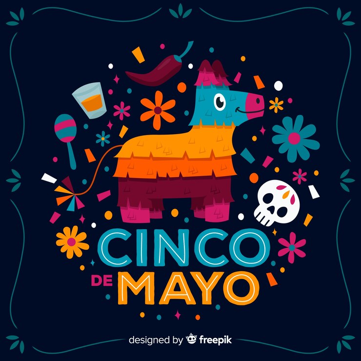 Vector gratuito fondo cinco de mayo dibujado a mano