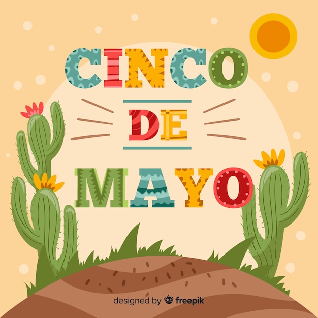 Fondo de cinco de mayo en diseño plano