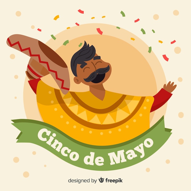 Fondo de cinco de mayo en diseño plano