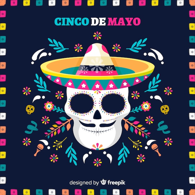 Fondo del cinco de mayo en diseño plano