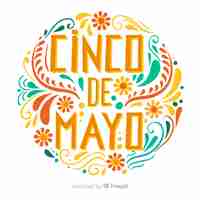 Vector gratuito fondo de cinco de mayo en diseño plano