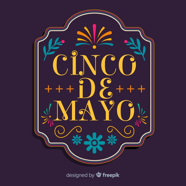 Fondo de cinco de mayo en diseño plano