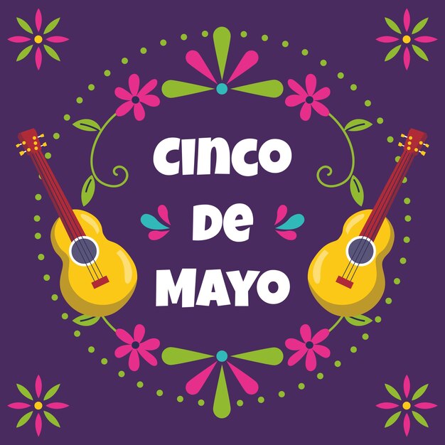 Fondo de cinco de mayo en diseño plano