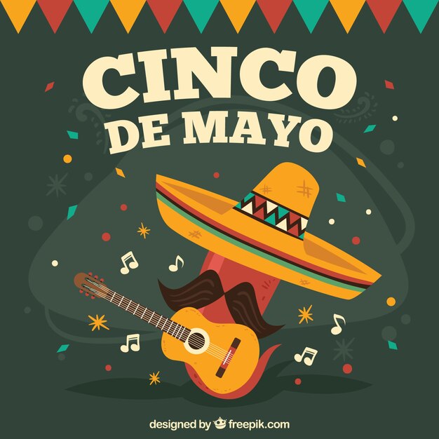 Fondo de cinco de mayo con divertido chili