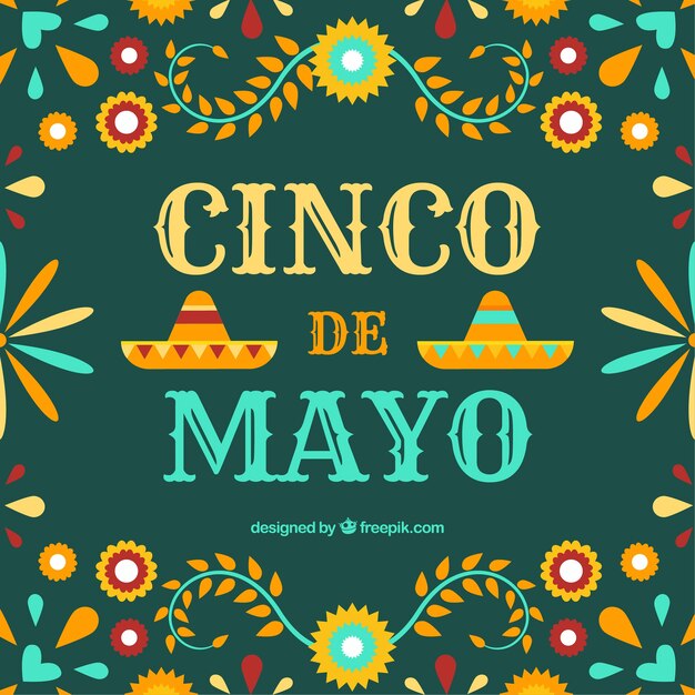 Fondo del cinco de mayo con elementos mexicanos