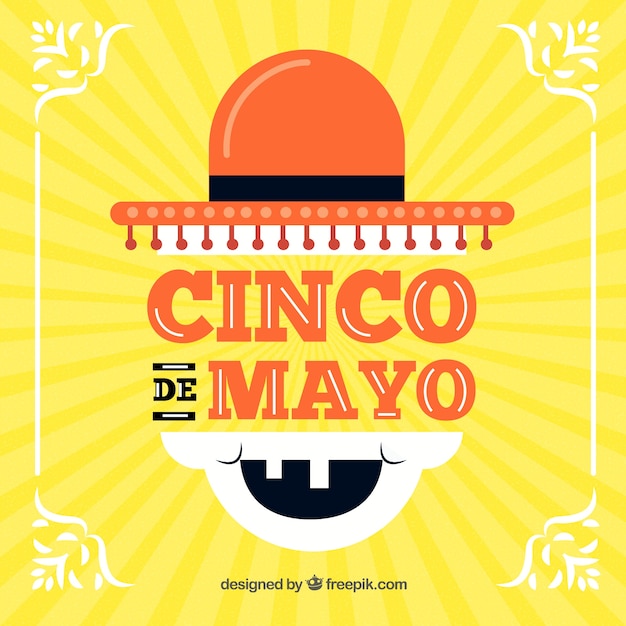 Fondo de cinco de mayo en estilo plano