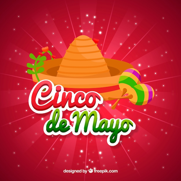 Fondo de cinco de mayo en estilo plano