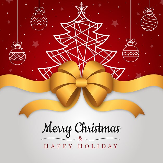 Fondo de cinta de Navidad con saludo