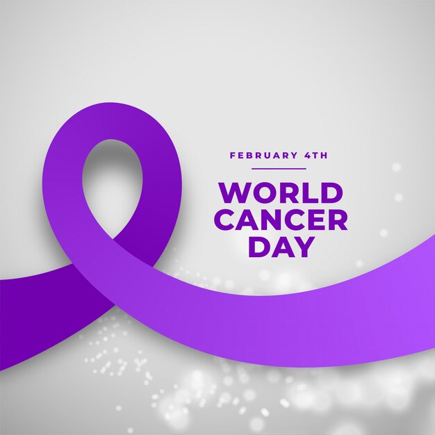 Fondo de cinta púrpura día mundial del cáncer