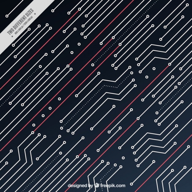 Vector gratuito fondo de circuito con varias líneas rojas