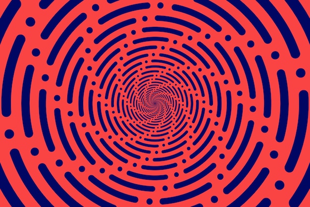 Fondo de círculo en espiral de diseño plano