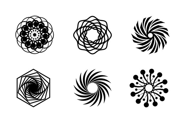 Fondo de círculo en espiral de diseño plano