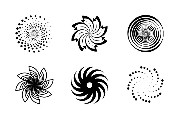 Fondo de círculo espiral de diseño plano