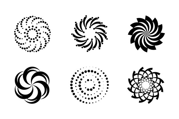 Fondo de círculo espiral de diseño plano