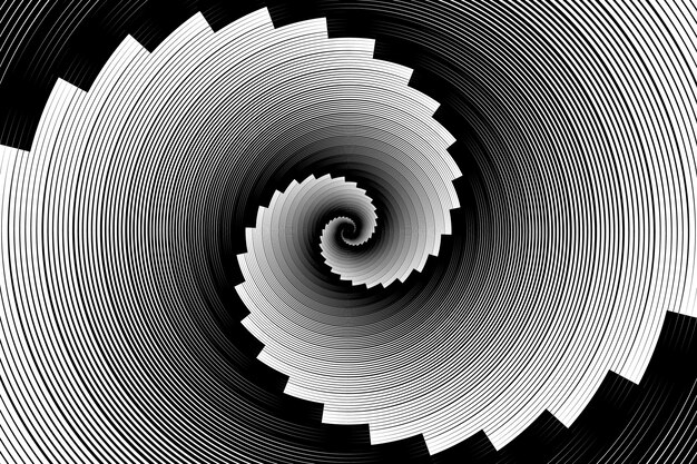 Fondo de círculo en espiral de diseño plano