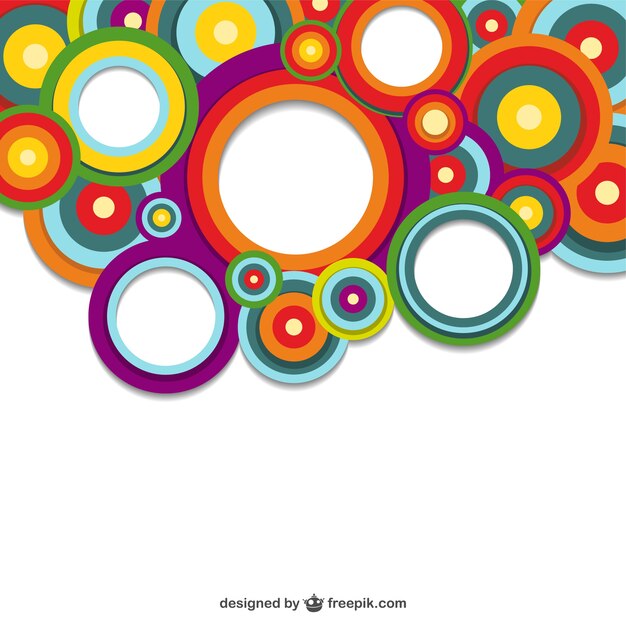 Fondo de círculos de colores vectorial