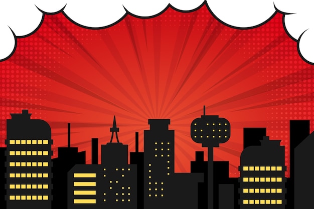Fondo de la ciudad del cómic Gradient