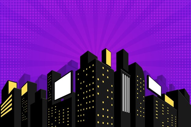 Fondo de la ciudad del cómic Gradient
