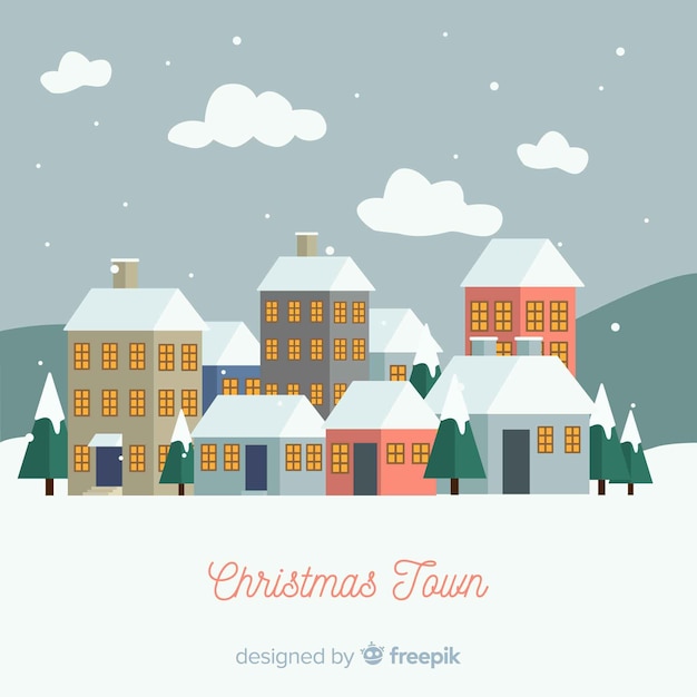 Fondo ciudad navidad nevada