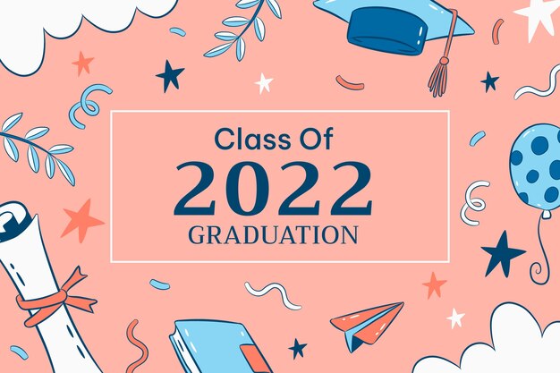 Fondo de clase de 2022 dibujado a mano
